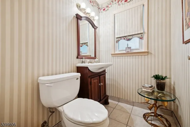 a bathroom with a toilet a sink and a mirror