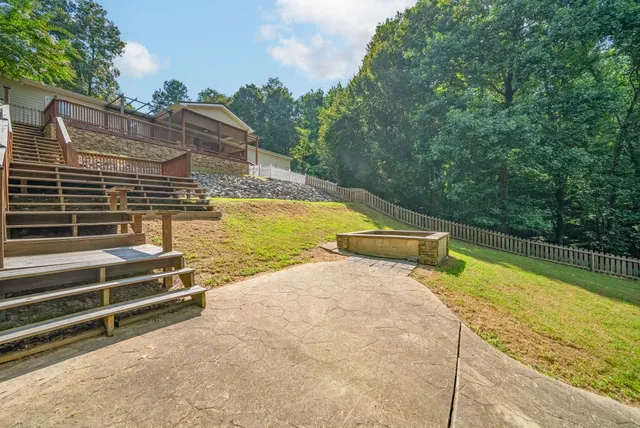 a view of a lake and a yard