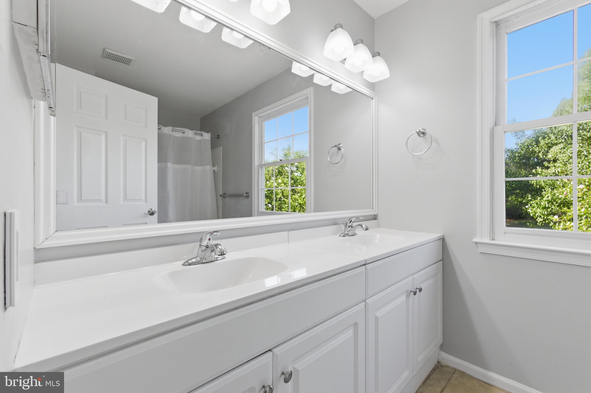 13601 Pendleton Street Fort Washington, MD 20744 - Photo 26 of 50 a bathroom with a sink a large mirror and vanity