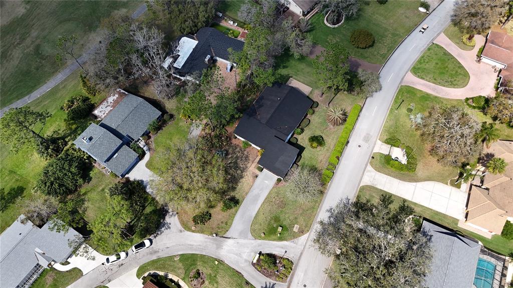 5144 Pine Tree Lane Wesley Chapel, FL 33543 - Photo 2 of 13 an aerial view of a house with a yard and garden