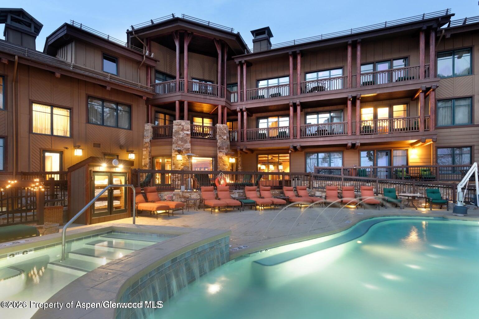 75 Prospector Road, Unit 2304 FW 1 9 10 Aspen, CO 81611 - Photo 23 of 30 WRL POOL HOT TUB LOUNGE DECK