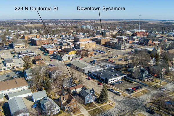 an aerial view of a city