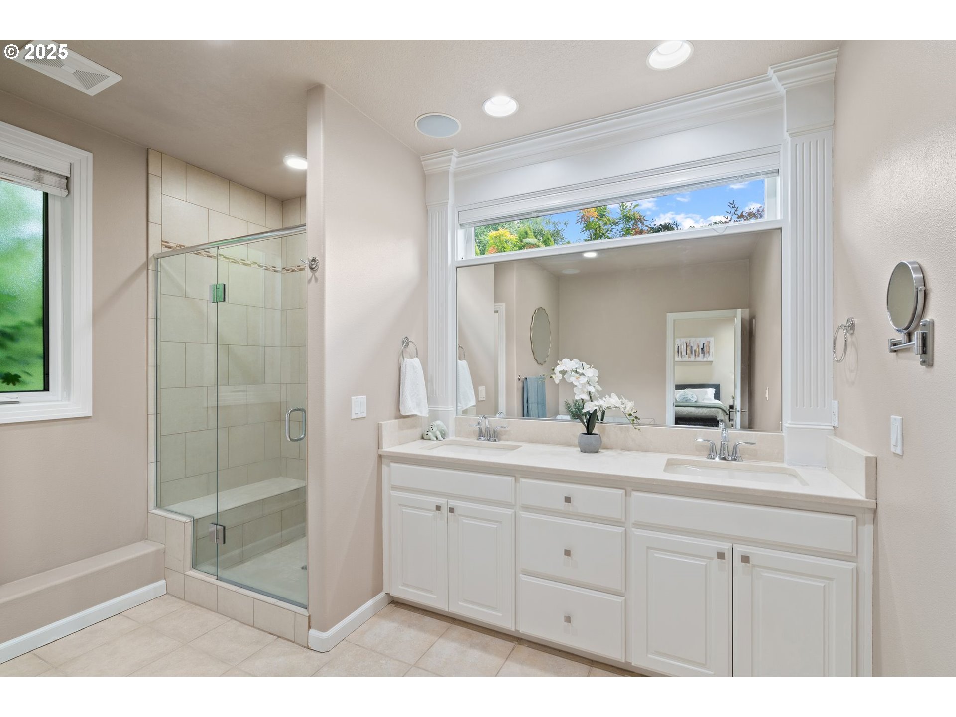 1925 Hall Street West Linn, OR 97068 - Photo 11 of 28 a bathroom with a double vanity sink mirror and shower
