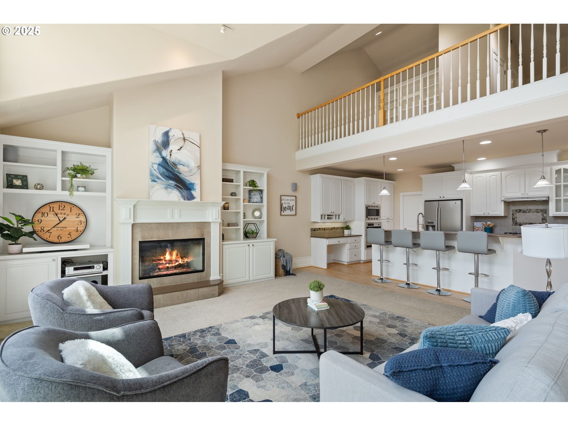 1925 Hall Street West Linn, OR 97068 - Photo 3 of 28 a living room with furniture a fireplace and a large window
