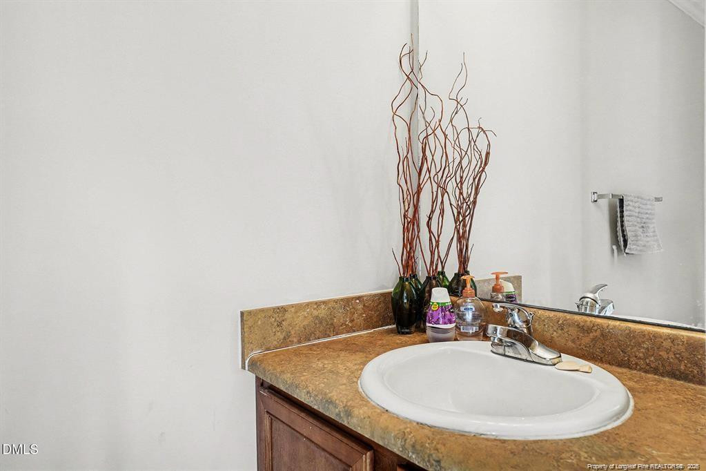 831 Raspberry Road Stedman, NC 28391 - Photo 16 of 35 a bathroom with a sink and a mirror