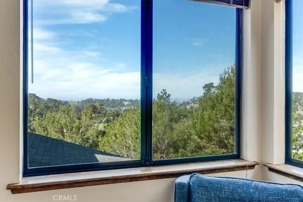 a view of a house with a yard and potted plants