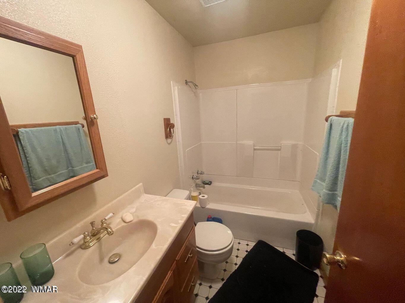 2891 Tracy Road Overgaard, AZ 85933 - Photo 8 of 9 a bathroom with a sink a toilet and shower a mirror