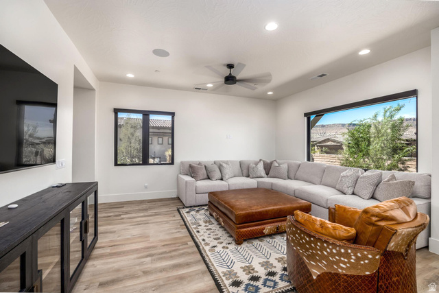 168 South Rancho Santa Fe Virgin, UT 84779 - Photo 31 of 68 Casita - Recessed lighting, ceiling fan, wood-finish flooring, built-in entertainment console, large windows