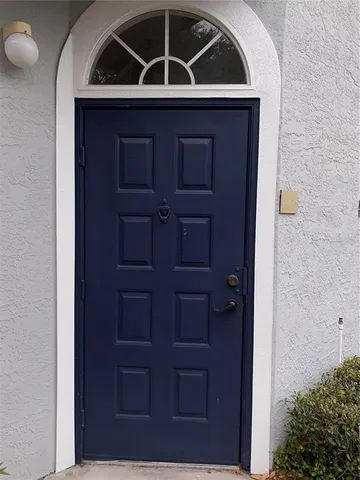 a view of a wooden door