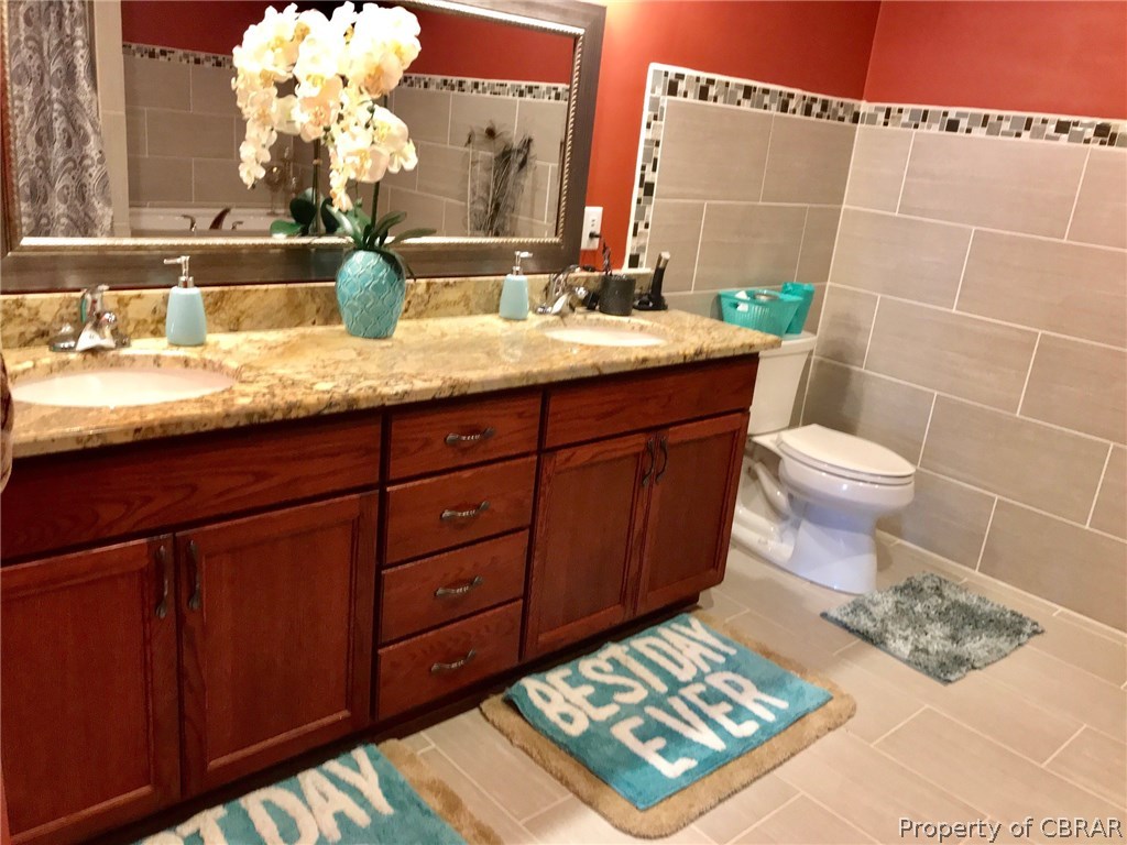 3939 Funny Farm Road Hayes, VA 23072 - Photo 8 of 17 Master bath with tile floors and partial tile walls.