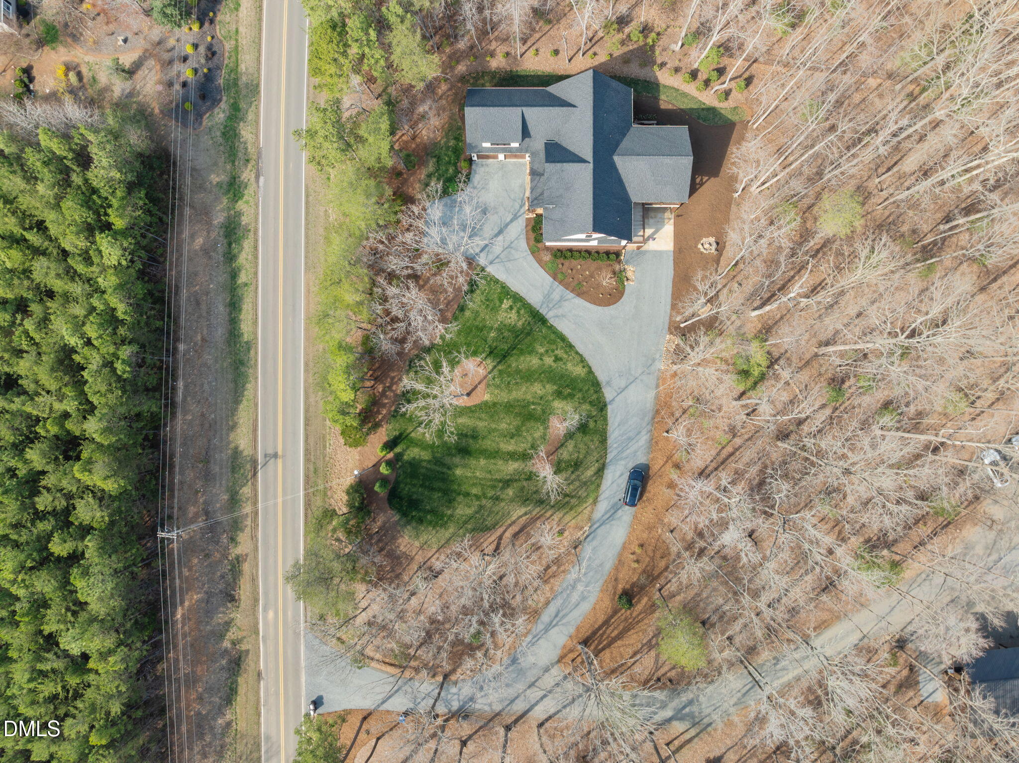 6450 Moores Mill Road Rougemont, NC 27572 - Photo 58 of 66 a aerial view of a house with a yard