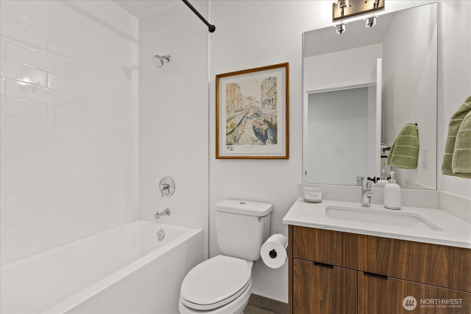 5439 California Avenue Southwest, Unit H Seattle, WA 98136 - Photo 14 of 23 a bathroom with a sink a toilet and shower