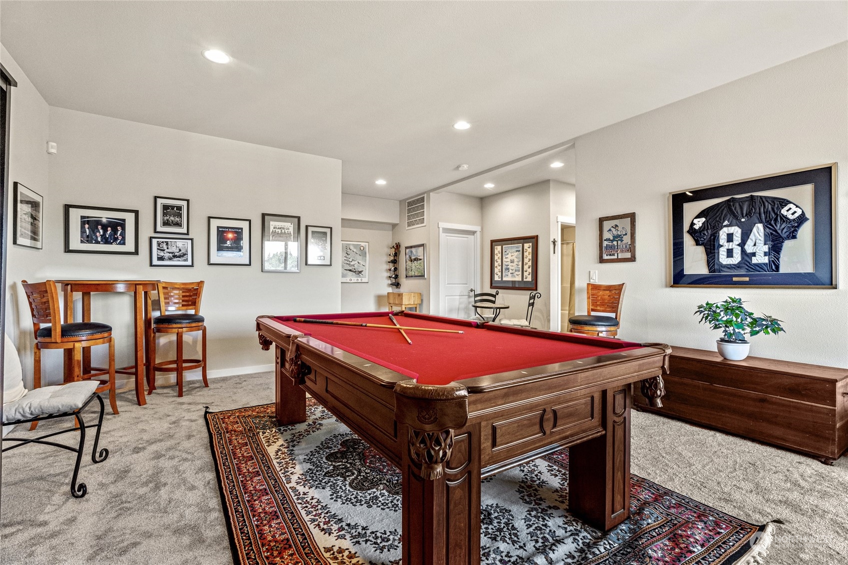 19012 123rd Avenue Southeast Renton, WA 98058 - Photo 31 of 40 a room with table tennis pool table and paintings on the wall