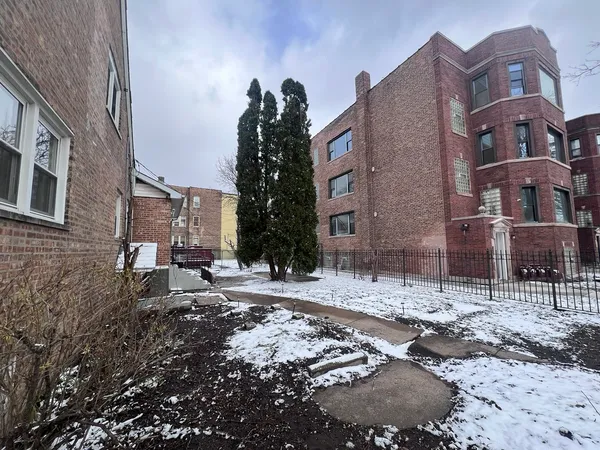 a view of a house with a yard and large tree