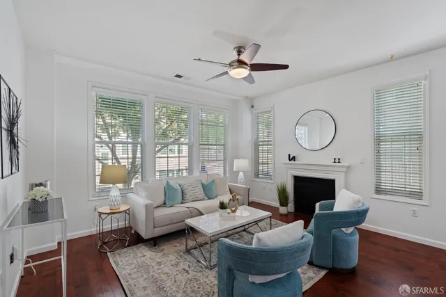 a living room with furniture or fireplace and a window