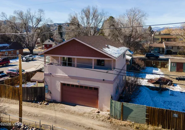 an aerial view of multiple house