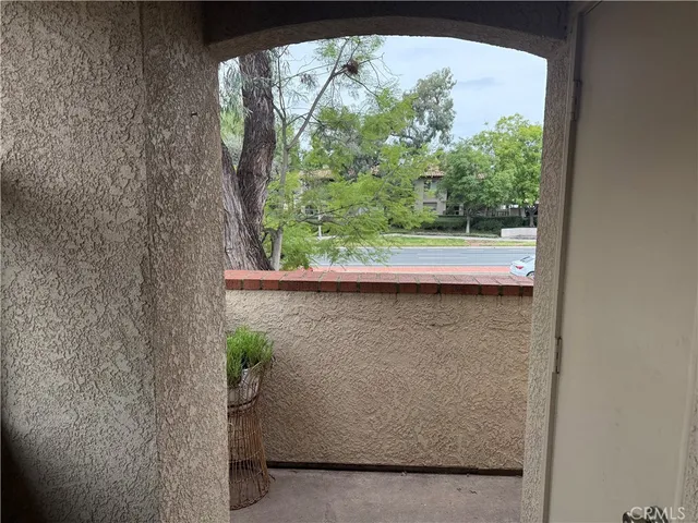a view of fountain in the balcony