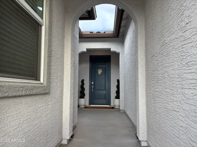 a view of a door of the house