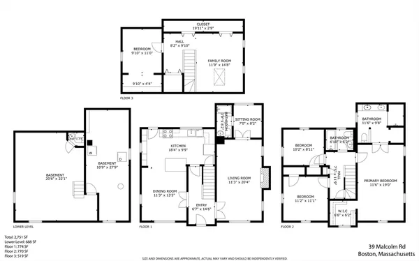 $1,495,000 | 39 Malcolm Road, Boston, MA 02130