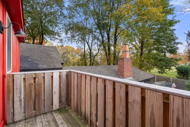a view of a wooden fence