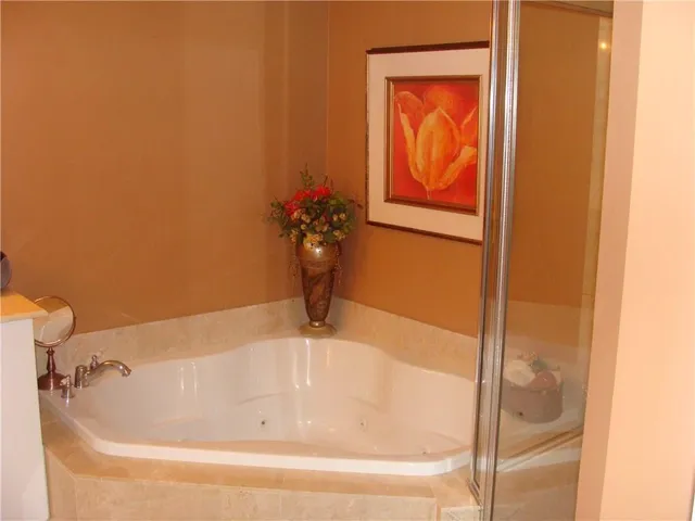 a bathroom with a tub