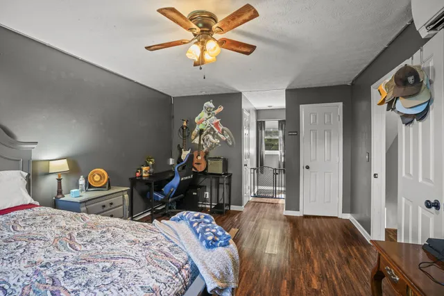 a view of a storage room with furniture