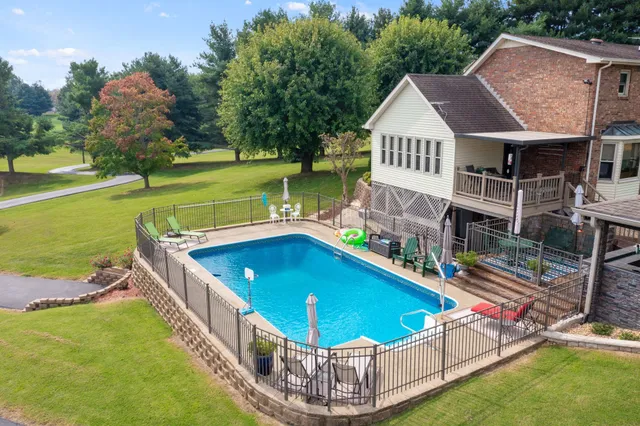 a view of an outdoor space with mountain view