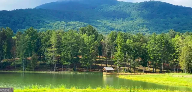 a view of a house with a lake view