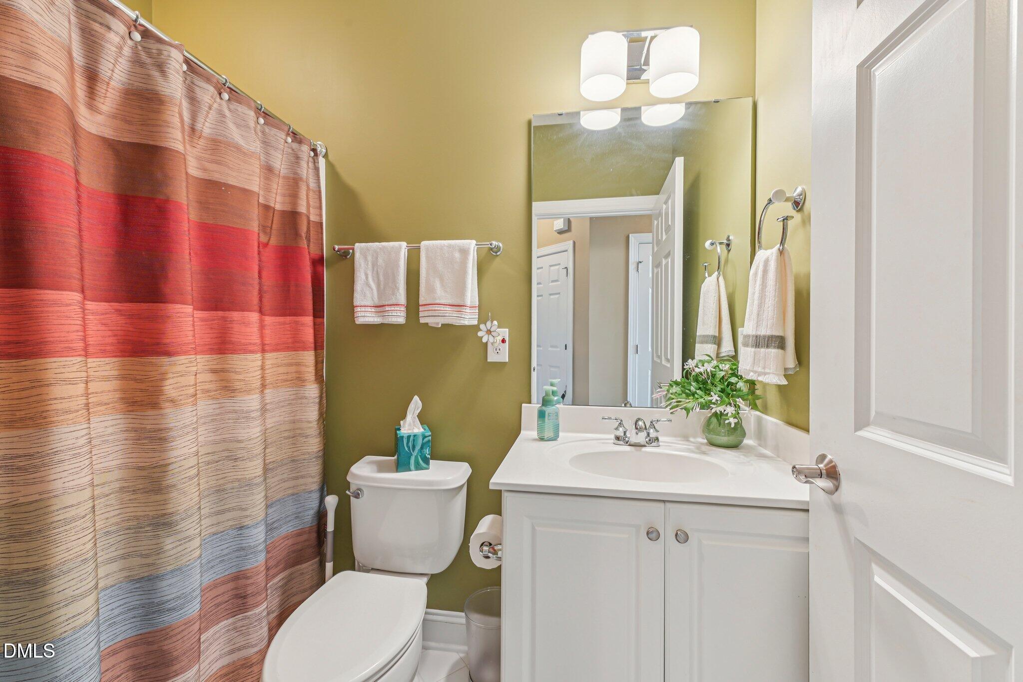 10411 Rosegate Court, Unit 205 Raleigh, NC 27617 - Photo 12 of 38 a bathroom with a sink vanity mirror and toilet