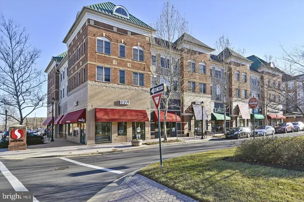 a view of a building with a street light pole