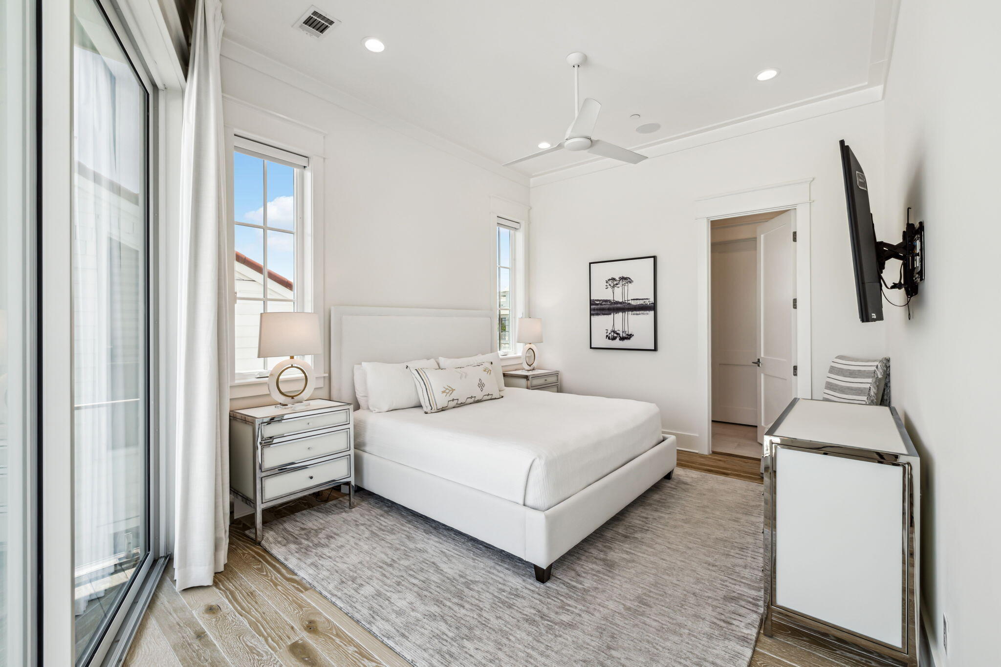 323 Pompano St Inlet Beach Inlet Beach, FL 32461 - Photo 24 of 79 a bedroom with a bed and a large window