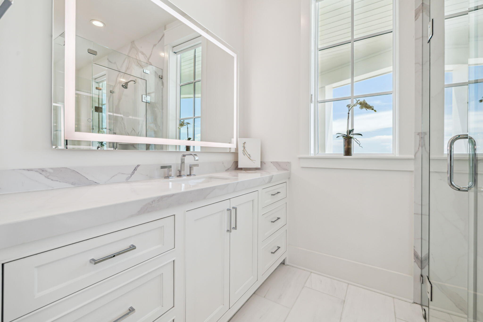 323 Pompano St Inlet Beach Inlet Beach, FL 32461 - Photo 35 of 79 a bathroom with a sink and a mirror