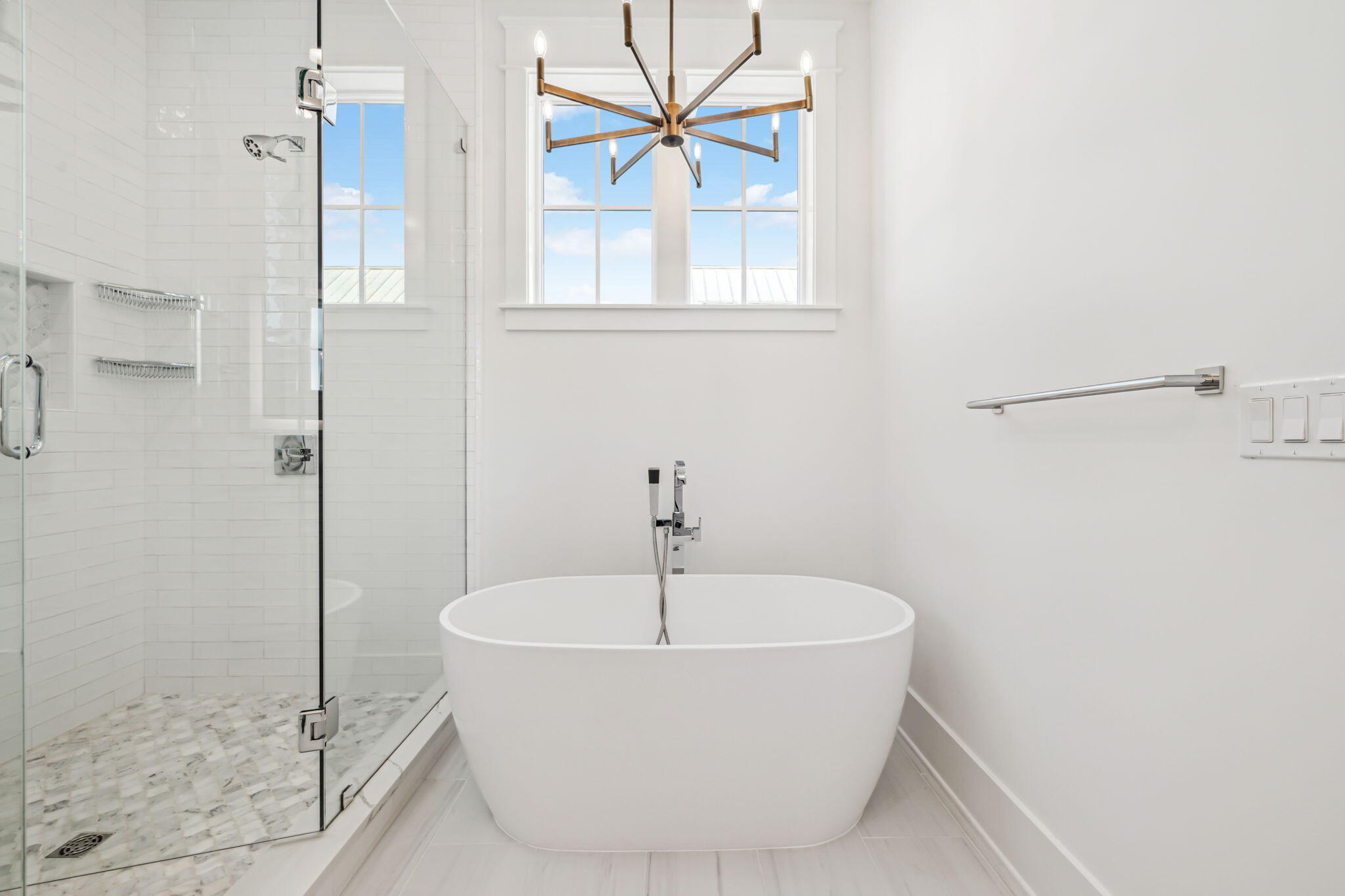 323 Pompano St Inlet Beach Inlet Beach, FL 32461 - Photo 43 of 79 a white bath tub sitting under a bathroom