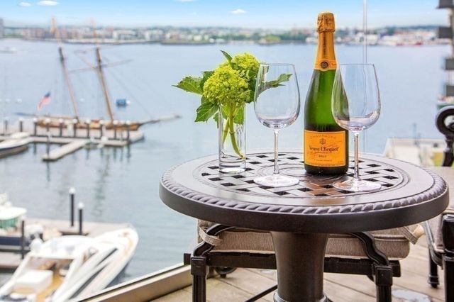 a view of a terrace with seating area