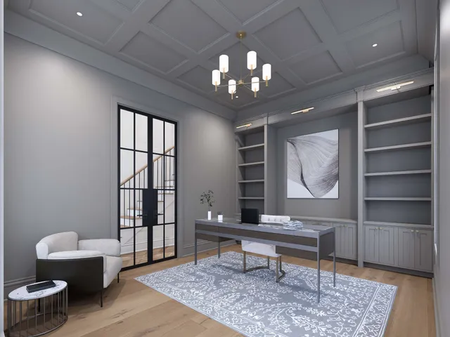 a living room with furniture a rug and a window