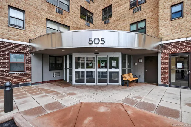 a view of a building with door