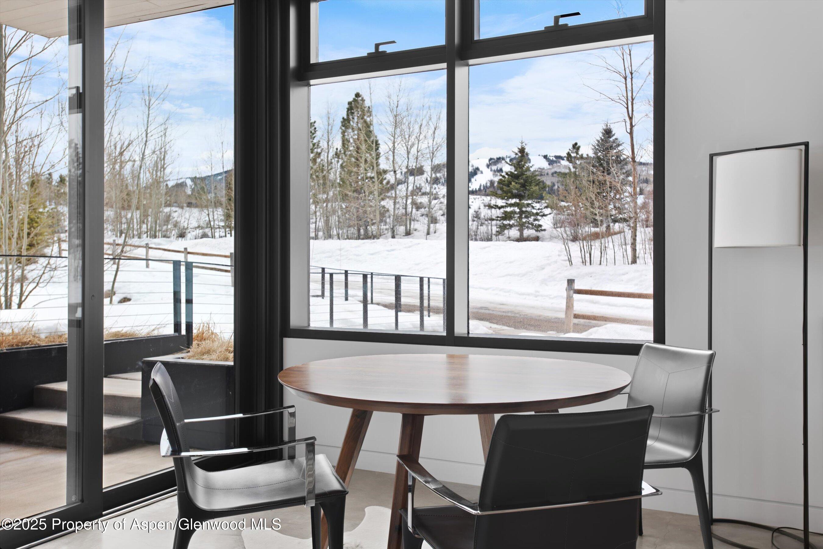 276 Coach Road Aspen, CO 81611 - Photo 49 of 54 a view of a dining room with furniture window and outside view