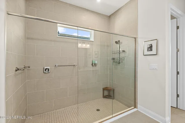 a bathroom with a shower