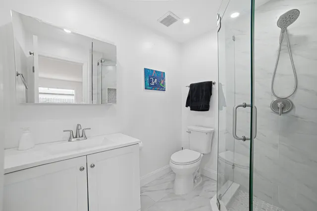 a bathroom with a shower