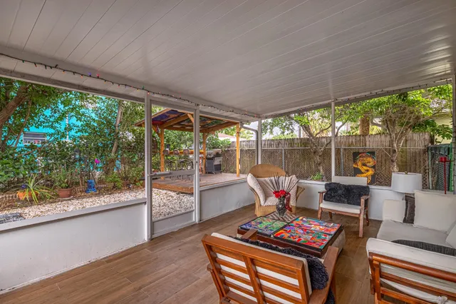 a house view with a backyard space