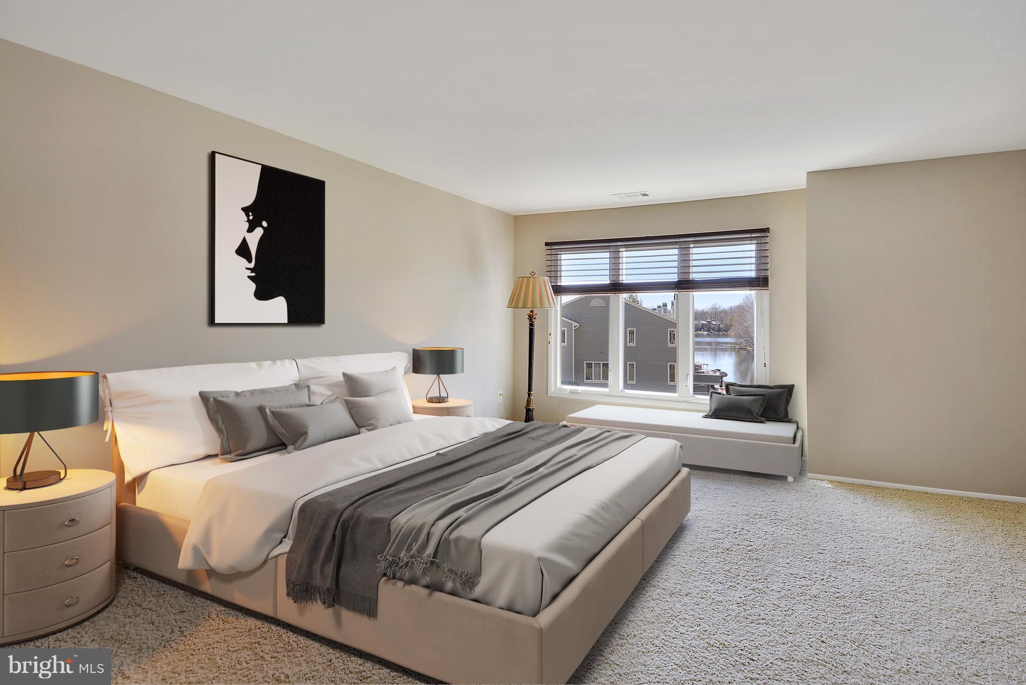 1935 Lakeport Way Reston, VA 20191 - Photo 13 of 30 Master Bedroom Virtually Staged offers Lake Views
