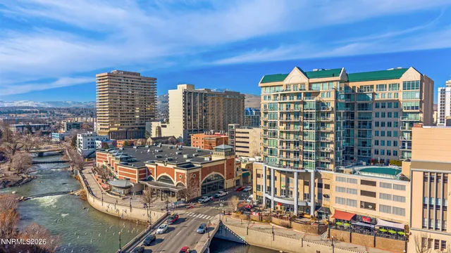a view of a city with tall buildings