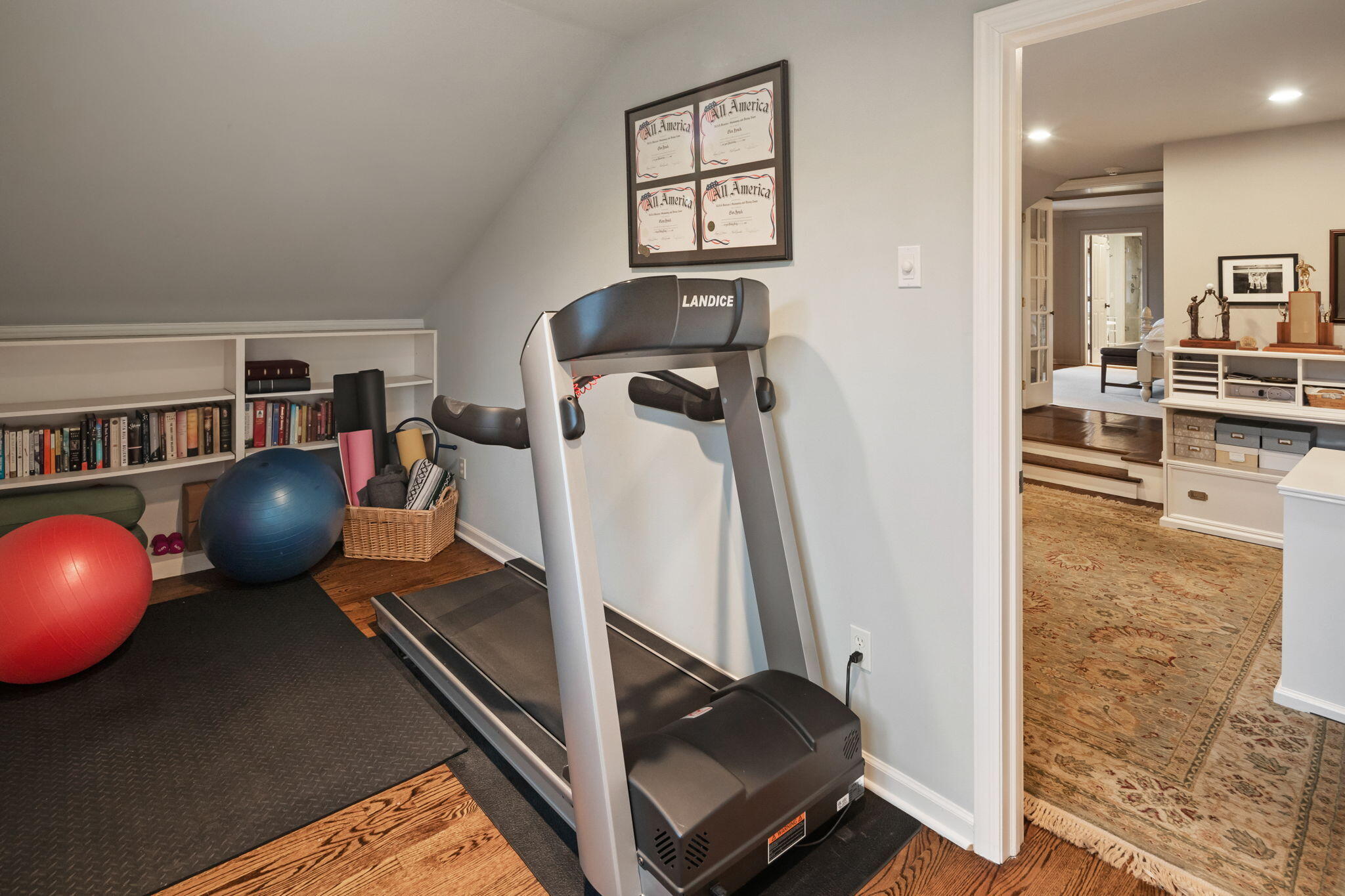 4 Green Beech Drive Rowayton, CT 06853 - Photo 23 of 39 a view of a workspace with furniture and a flat screen tv