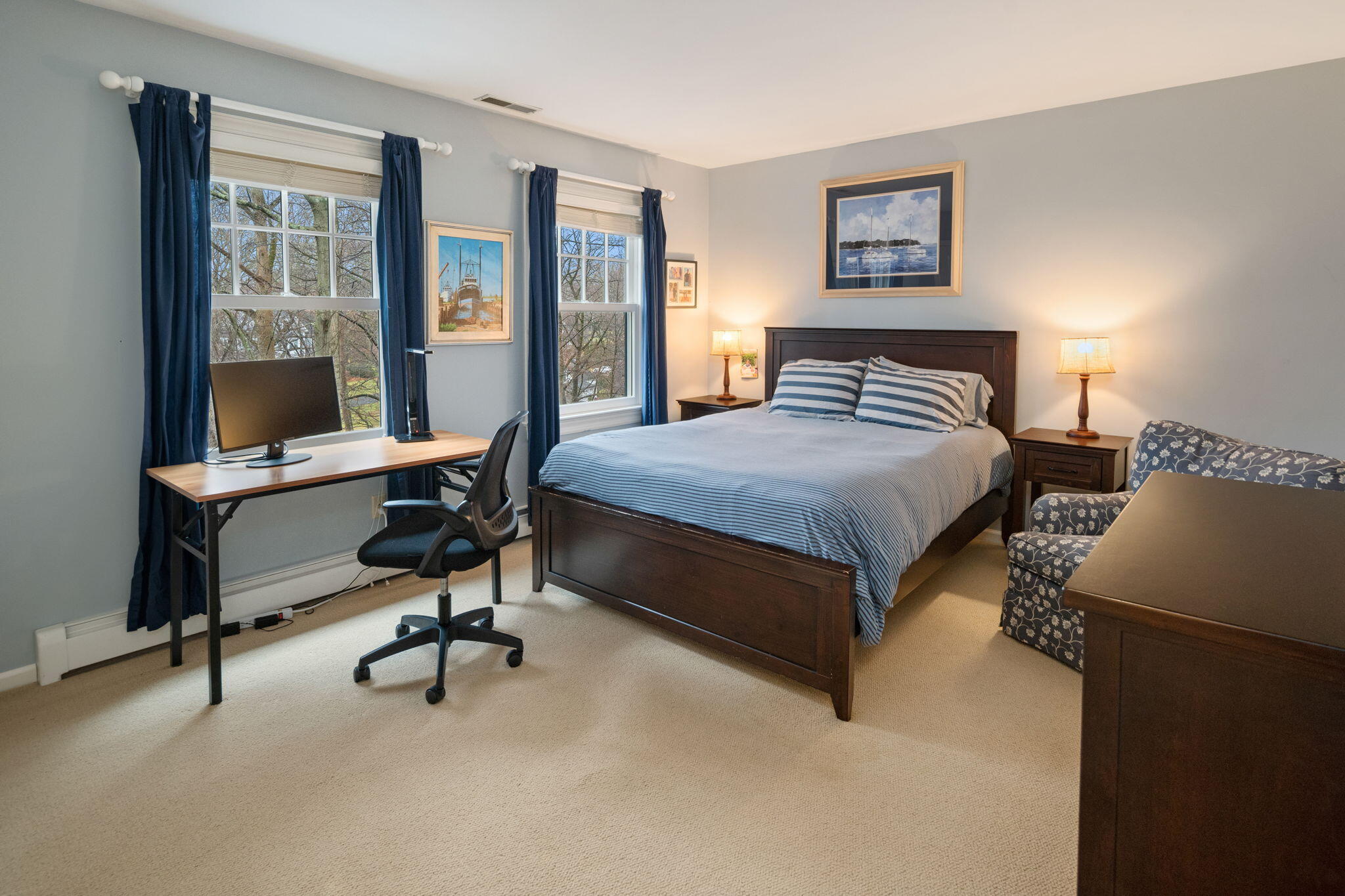 4 Green Beech Drive Rowayton, CT 06853 - Photo 26 of 39 a bedroom with a bed chair and a desk