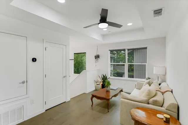 a living room with furniture