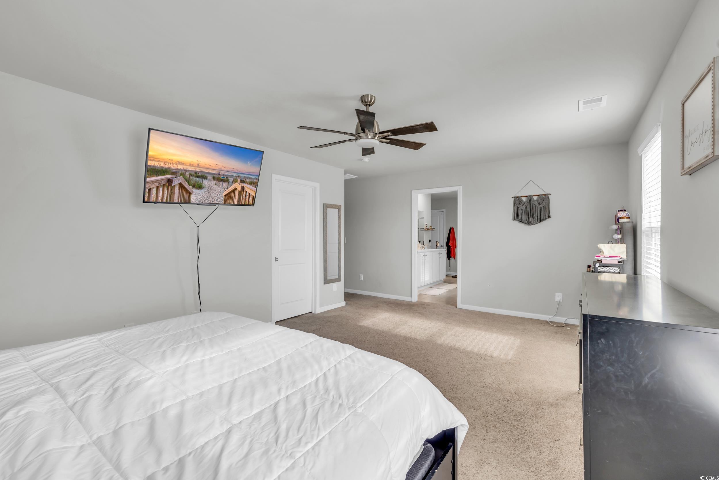 205 Black Pearl Way Myrtle Beach, SC 29588 - Photo 13 of 28 Bedroom with light carpet and ceiling fan