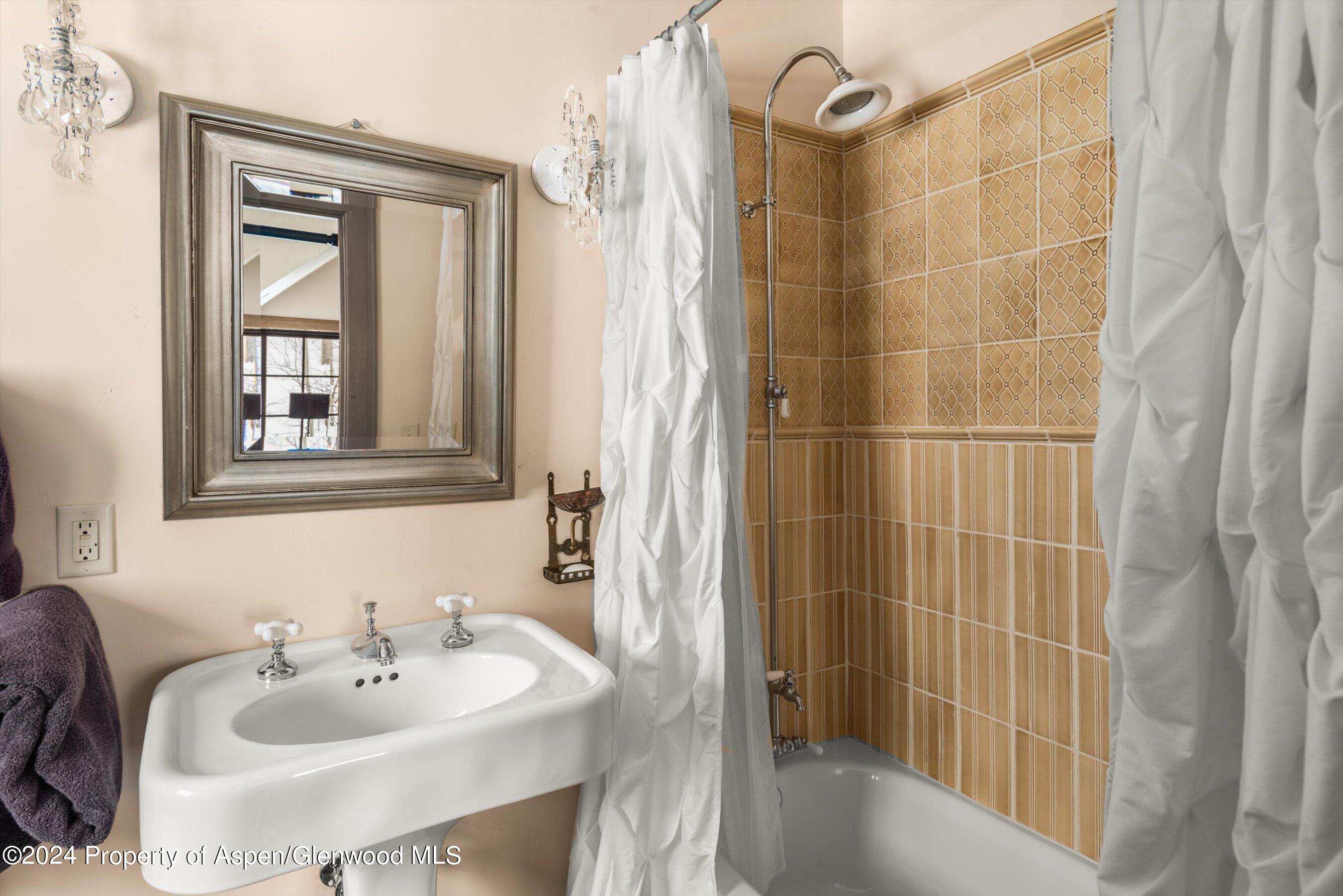 855 Moore Drive Aspen, CO 81611 - Photo 30 of 50 a bathroom with a sink a mirror and a shower