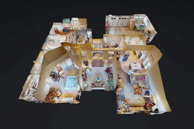 a view of a garage with storage