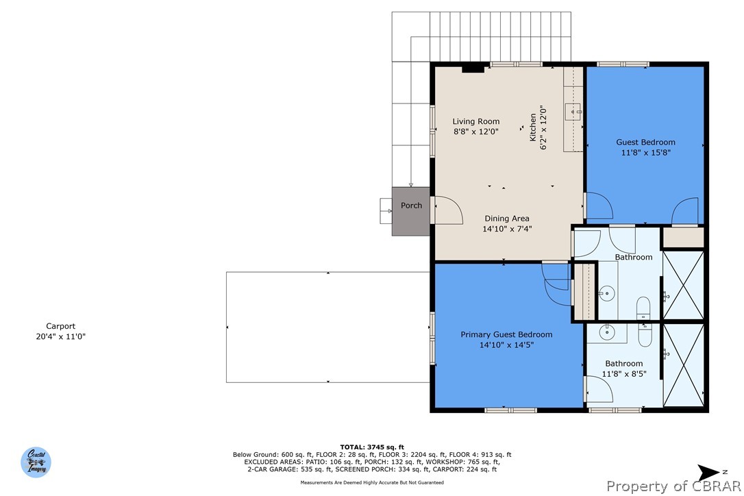 598 Rio Vista Weems, VA 22576 - Photo 50 of 50 Guest Cottage???????????????????????????????? Floorplan