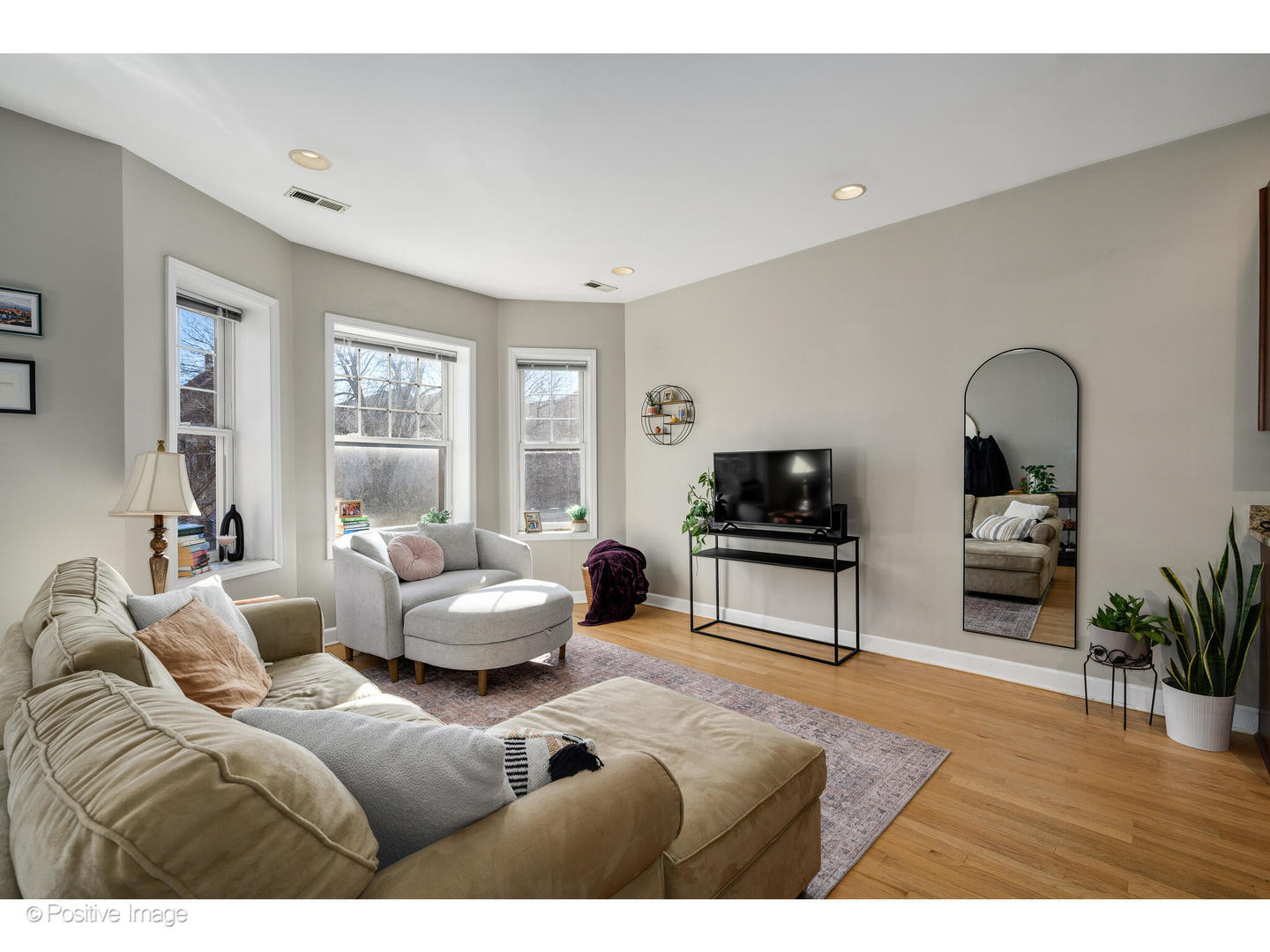 1330 West Roscoe Street Chicago, IL 60657 - Photo 4 of 26 a living room with furniture and a flat screen tv